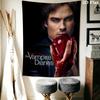 The Vampire Diaries Wall Tapestry Aesthetic Wall Hanging Printed Fabric Blanket Decorative Tapestries for Bedroom Living Room Home Decor