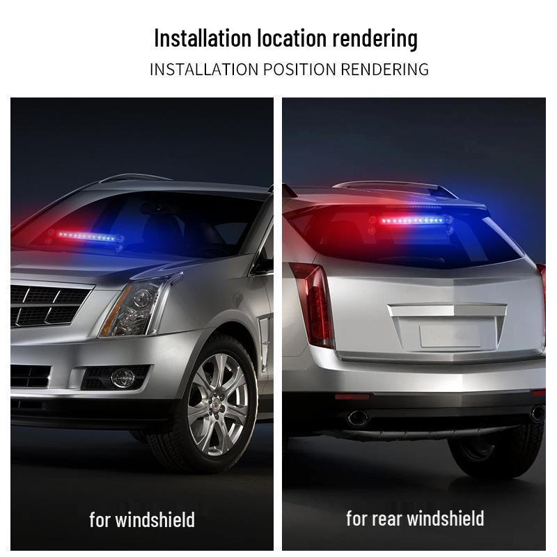 Car Suction Cup LED Strobe Light - Windshield Front/Rear Flash Warning Light