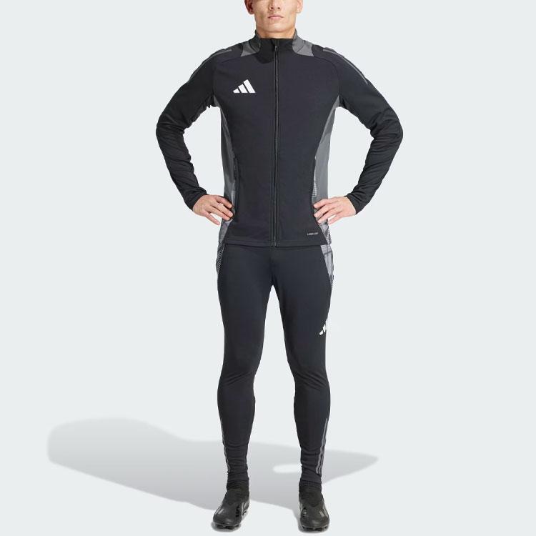 adidas Tiro 24 Competition Training Jacket Color Block Long Sleeve Retro Sports Stand Collar Jacket Men Jackets Black IP1870