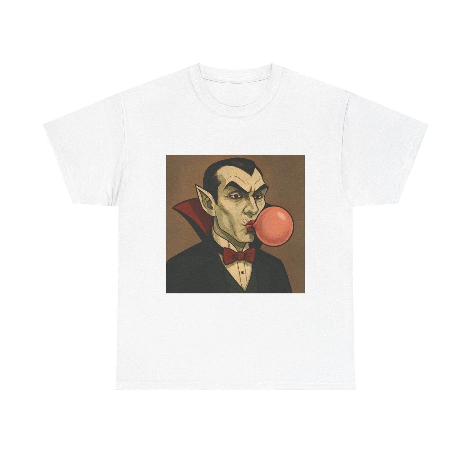 Vintage Vampire Graphic Tee Fun Halloween Shirt Unisex Cotton T-Shirt 4XL