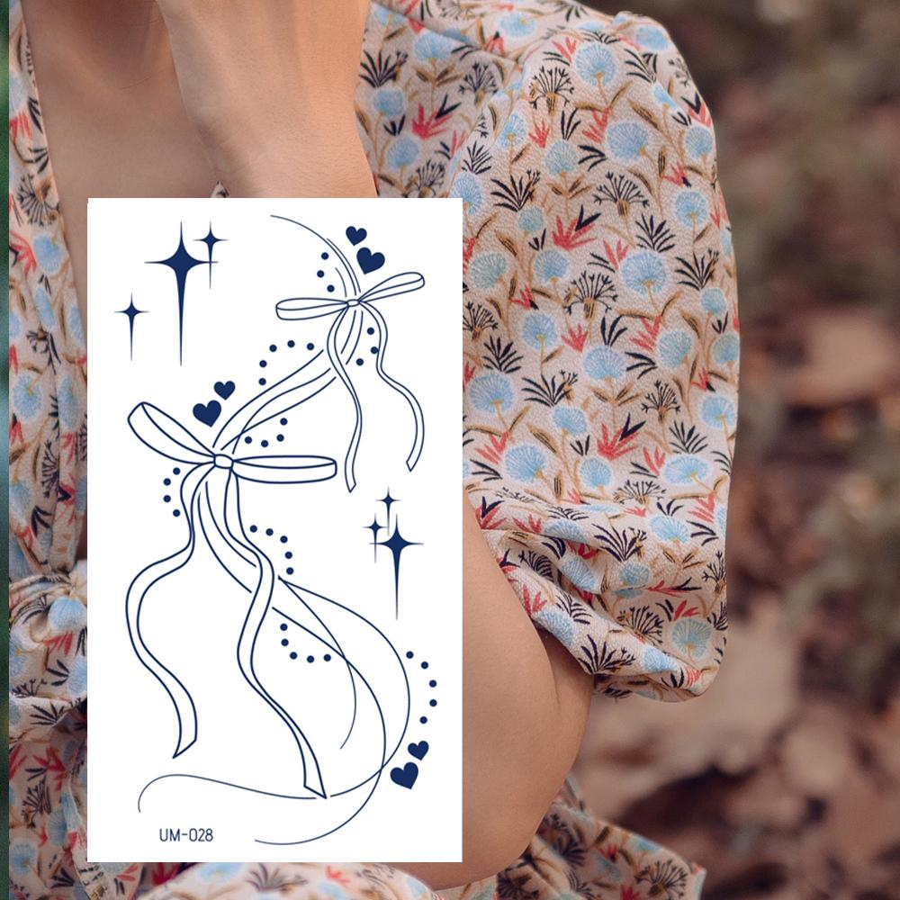 1 Sheets Semi Permanent Realistic Waterproof and Removeable Herb Tattoo Women's Back Tattoos Long Lasting