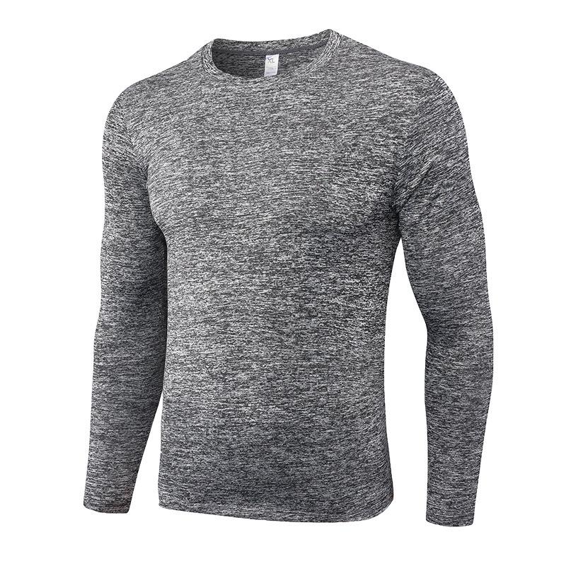 Men's Solid Color Compression Running T-Shirt: Sweat-Wicking, Quick-Dry, Long Sleeve, Elastic Fitness Sportswear