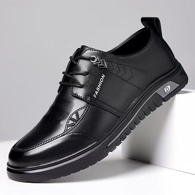 Męskie buty skórzane wiosna nowe skórzane miękka podeszwa oddychające wszechstronne buty męskie czarne wizytowe biznesowe casualowe buty