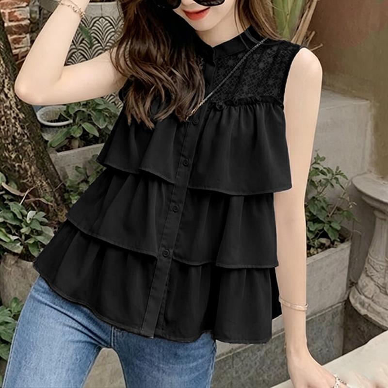 ZANZEA Women Casual Round Neck Loose Summer Sleeveless Blouse
