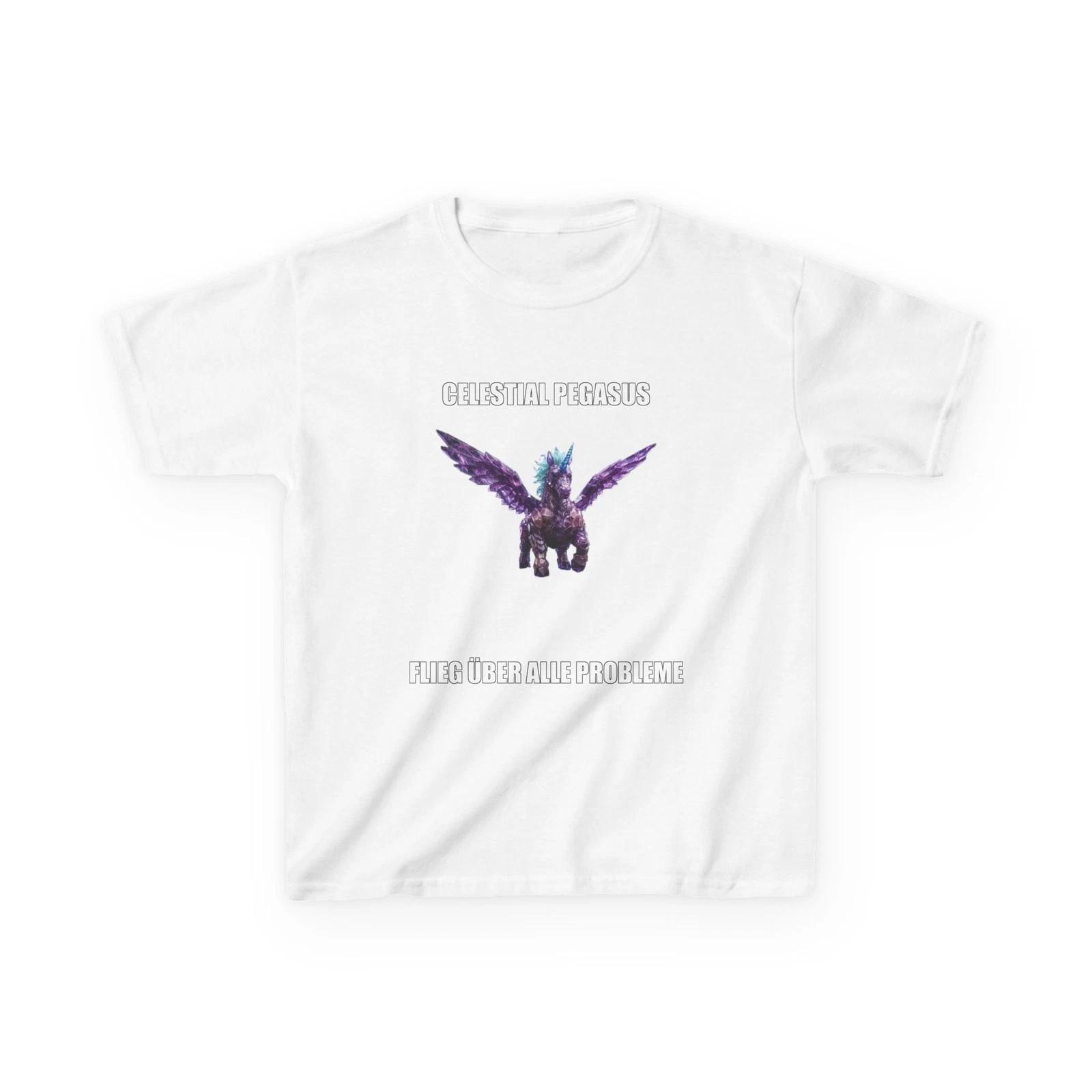 Celestial Pegasus Kids T-Shirt | Brainrot Meme Shirt Funny Viral Internet Humor XL