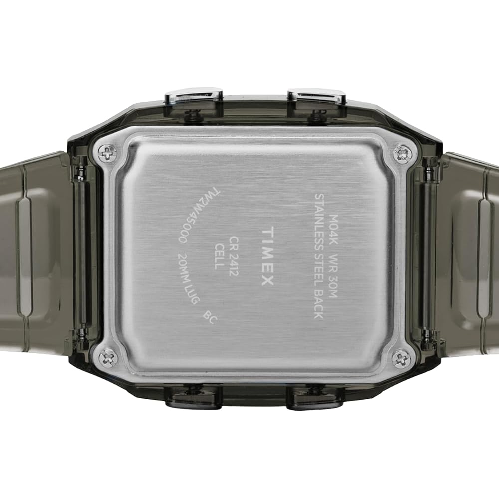 TIMEX QLCA Transparent Black Dial Resin and Acrylic Quartz Watch, Unisex, TW2W45000, Clear [Parallel Import]