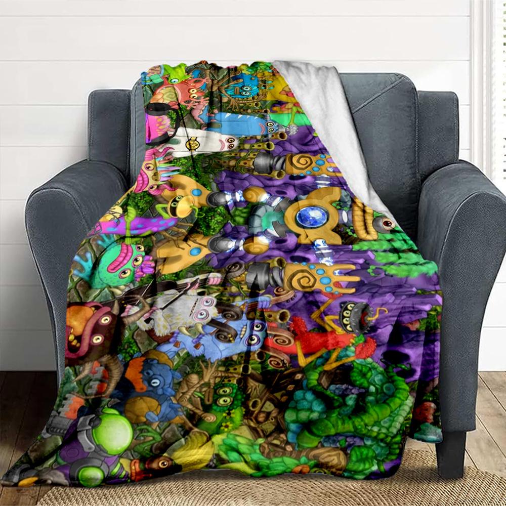 Alien Party Flannel Blanket Throw Blanket Soft Warm Sofa Bed Camping home Decor Unique Christmas Gift C9261057