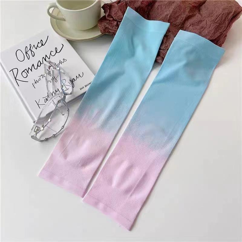 Gradient Color UV Protection Ice Silk Sleeves - Unisex Sun Protection Arm Guards