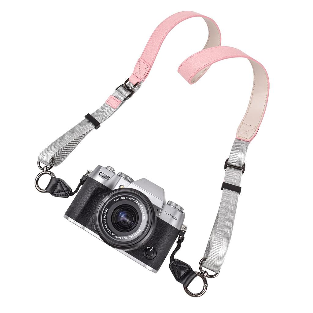 VOVMOEYA Camera Camera Neck Strap with Triangle Ring for and Compatible with Fuji Compact and Mirrorless Total Crossbody or Neck Strap with Drop PU