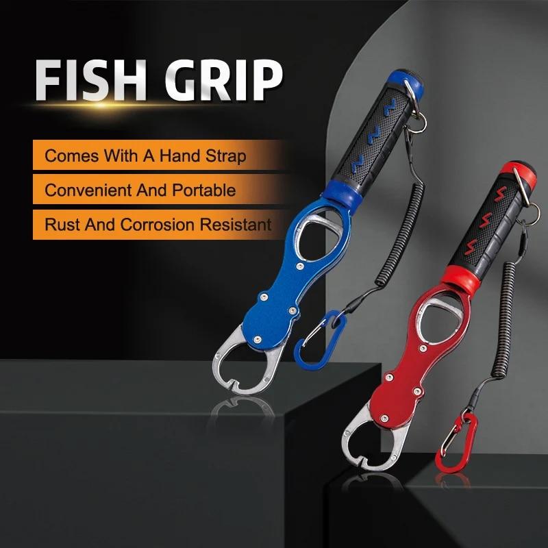 Fishing Lip Gripper Fish Plier Hand Grip Portable Aluminum Alloy Fishing Grip Hook Gripper With Weight Scale Fishing Accessories