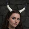 Cosplay Horn Kopfschmuck Halloween Widder Stirnband, Abnehmbares Teufel für Dunkle Ästhetik Dämonenhörner Karnevalsparty, Festival Haaraccessoire, Bühne