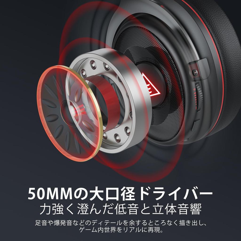 EKSA Gaming Wired with Channel Surround Detachable RGB 50mm Noise High Sound Plug Compatible with and Headset, Microphone, 7.1 Sound, 3.5mm/USB