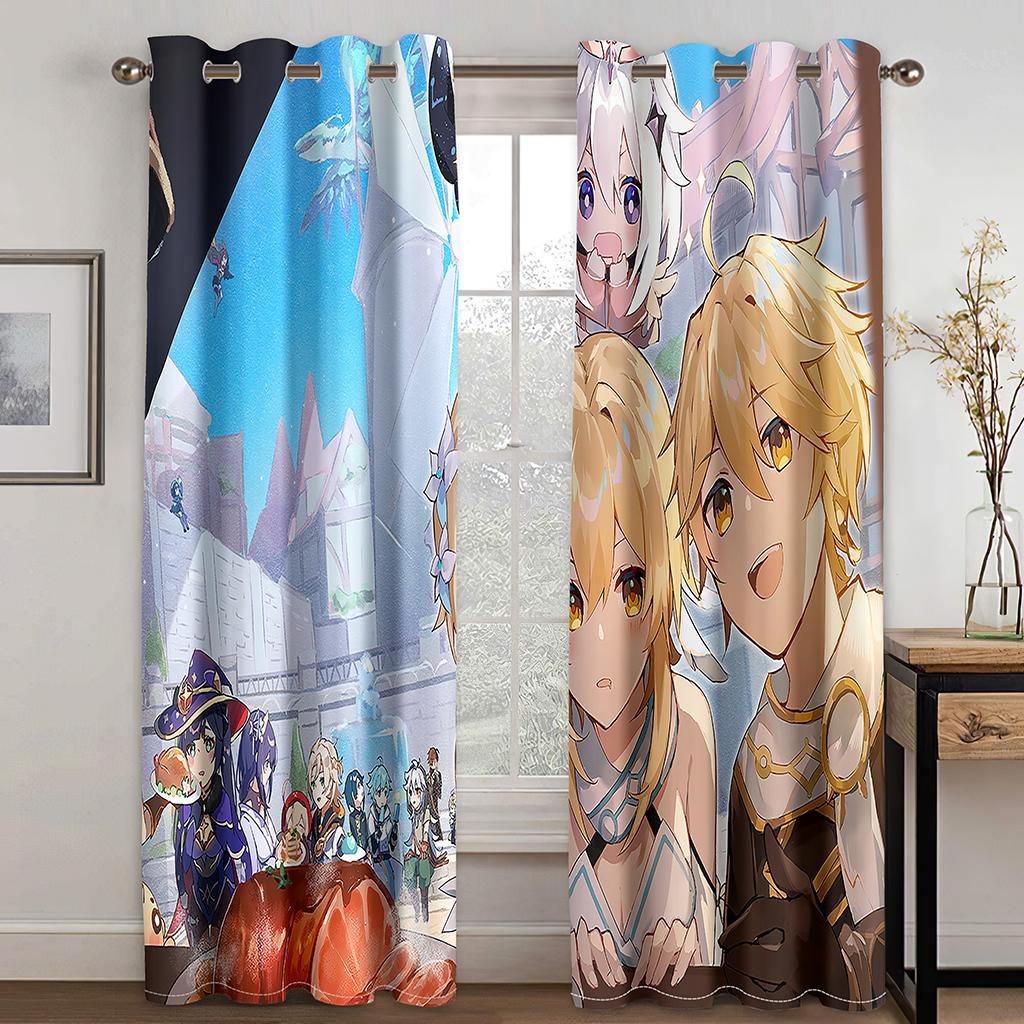 3D Sexy Cartoon Beauty Game Character Curtains 2 Panel for Boys Girls Room Bedroom Living Room Decor