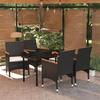 VidaXL Outdoor Dining Furniture with Cushions 5 Pcs Black 3099331