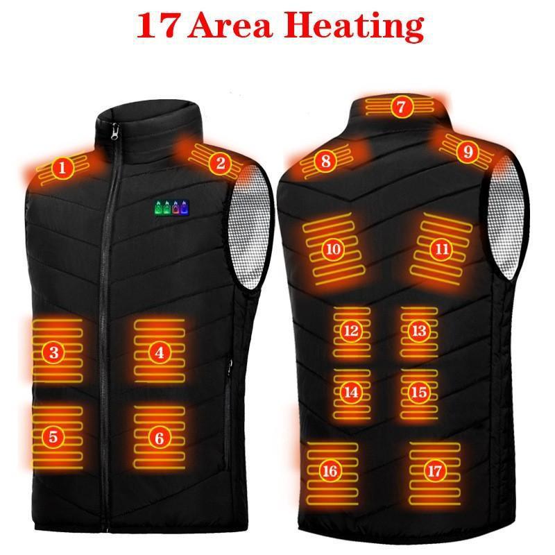 Smart Heating Vest with Graphene Technology – Available In 9, 13, 15, and 17 Heating Areas for Men & Women