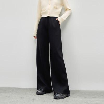 Qiusbuyi Ren Women's Elastic Waist Straight Leg Casual Pants