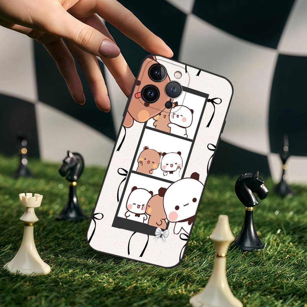 Милый Чехол Для Телефона B-BuBu DuDu Для IPhone 17,16,15,14,13,12,11,Pro,Max,Plus,Мягкий Силиконовый Черный Чехол iPhone 14 plus