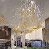 Custom Twisted Leaf Glass Chandelier for Sales Centers, Hotels, Malls, and Ballrooms