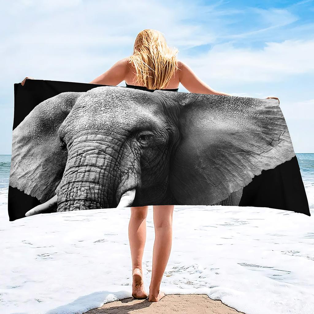 Elefant Strandtuch Reise Übergröße Pool- und Badetücher Pooltuch Superweicher Plüsch Sandfreies Handtuch Schnelltrocknendes Strandtuch