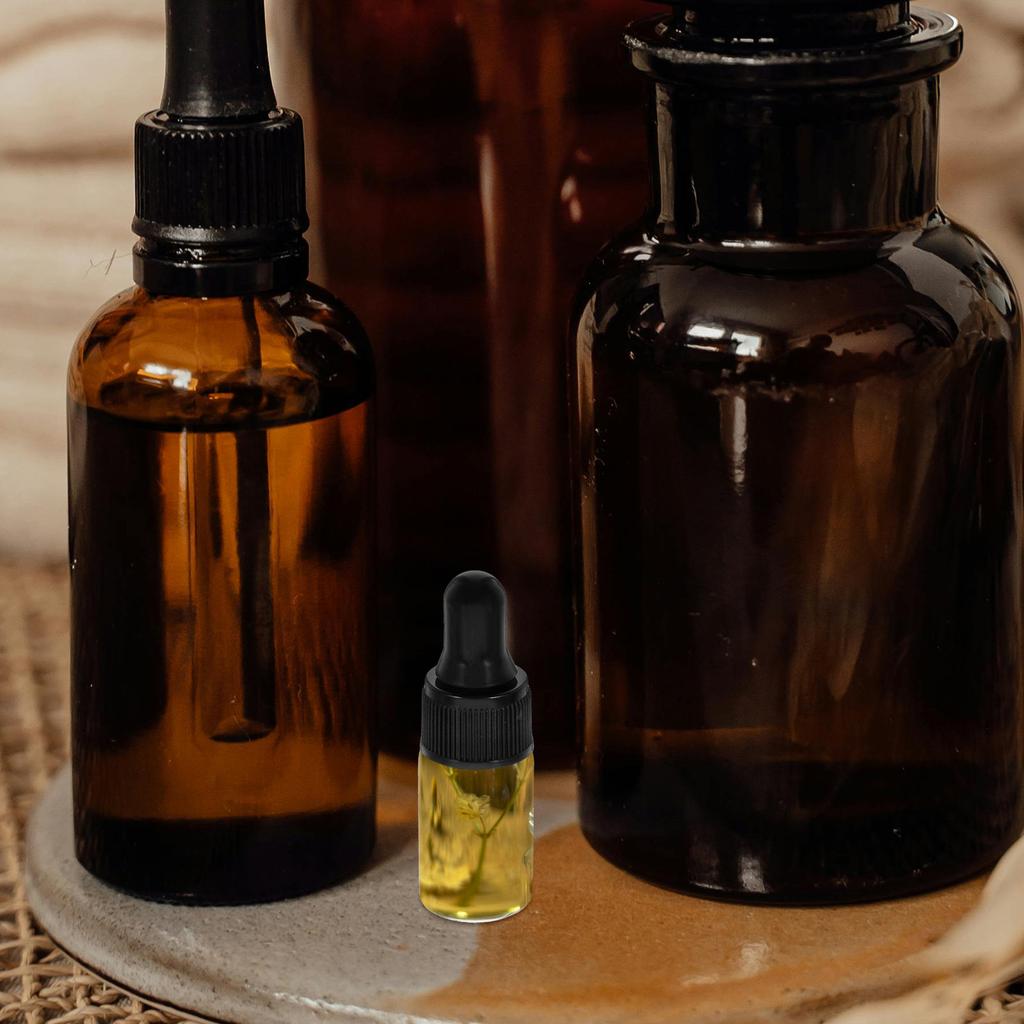 20Pcs Transparent Mini Dropper Bottles 3Ml Fine-Threaded Cap Glass Vials for Essential Oils Perfume Serum Travel on-The-Go