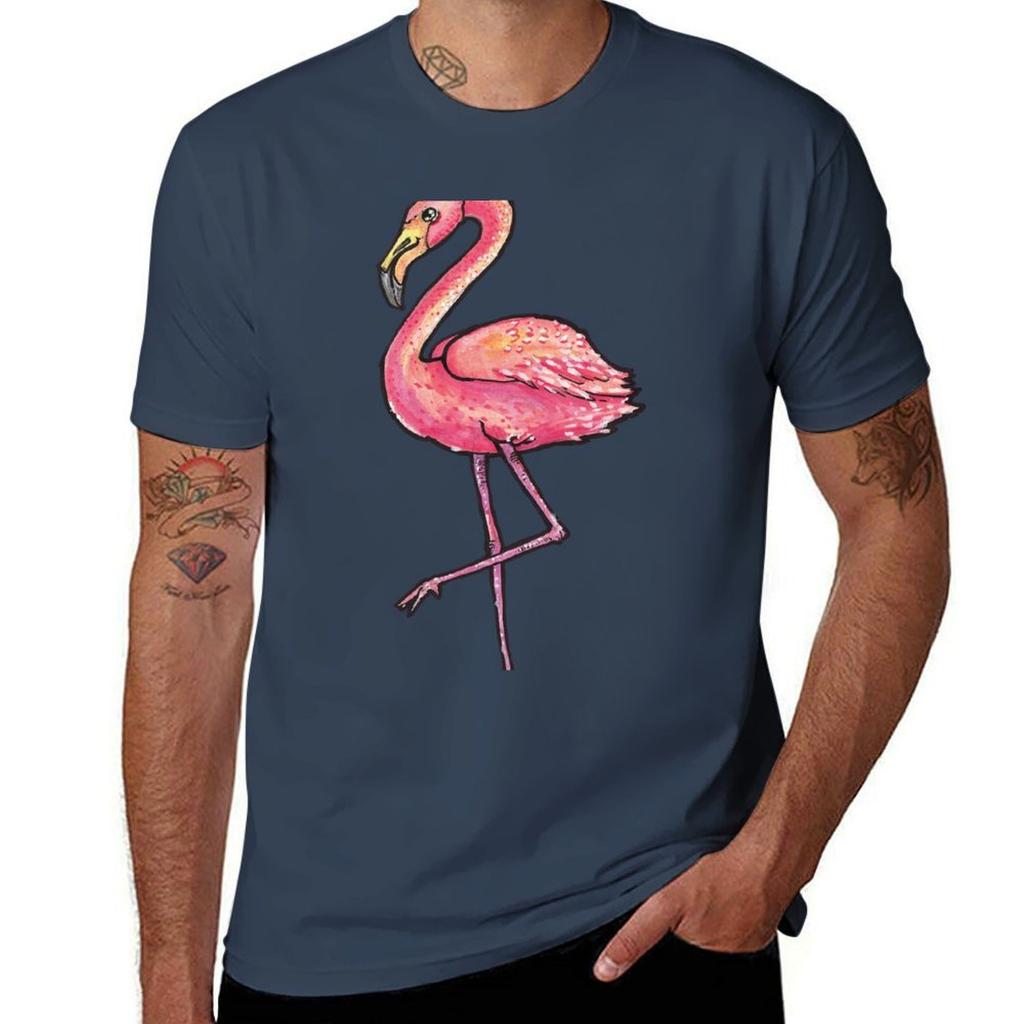 Flamingo Tshirt Large Size Casual Short Sleeve Top