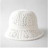 New Winter Hollow Knitted Bucket Hat Women'S Fashion Simple Casual Versatile Face Small Wool Pullover Basin Hat