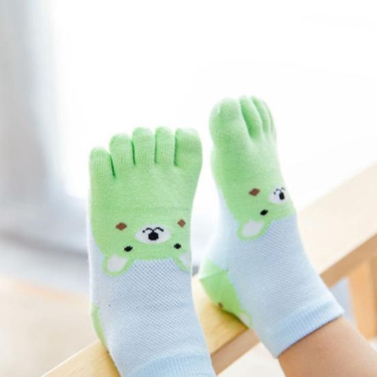 1 Paar Kinder Junge Mädchen Niedliche Cartoon-Tier Mittelrohr Split Five Toe Socken