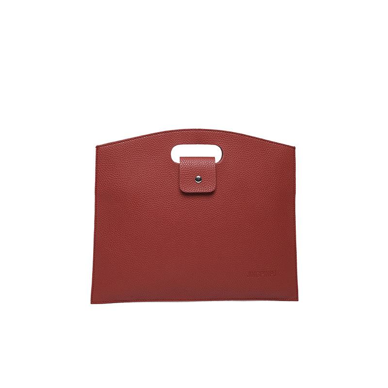 

Fashion and leisure women s handbag bag, simple commuter tablet bag, solid color soft leather temperament bag червоний
