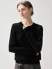 Women's 2026 Autumn Cashmere Sweater - Elegant, Round Neck, Wide Rib, Slimming, Warm.