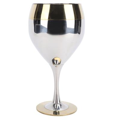 304 Stainless Steel Wine Glass 350ml Unbreakable Wine Glass Gold Rimmed Wine Goblet for Travel