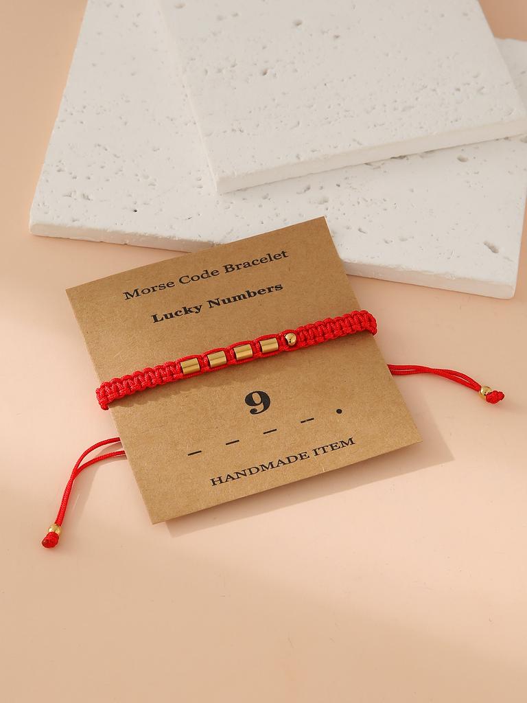 Handwoven Morse Code Number Flat Knot Bracelet Unisex Fashion Accessory
