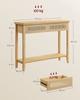 VASAGLE Console Table for Hallway, Slim Sofa Table for Living Room, Hallway Table with 2 Drawers, Open Shelf, Rounded Corners, Boho Style, Oak Beige