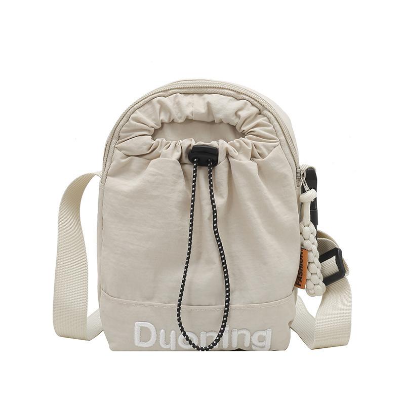 

2 New messenger kettle bag walking light satchel mobile phone small bag cloth fashionable and simple casual shoulder bag белый