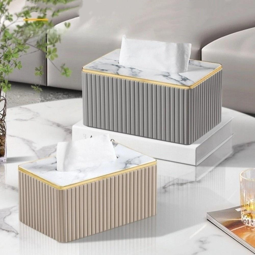 Vertical Pattern Napkin Holder Light Luxury Paper Storage Container Leather Tissue Box  Household