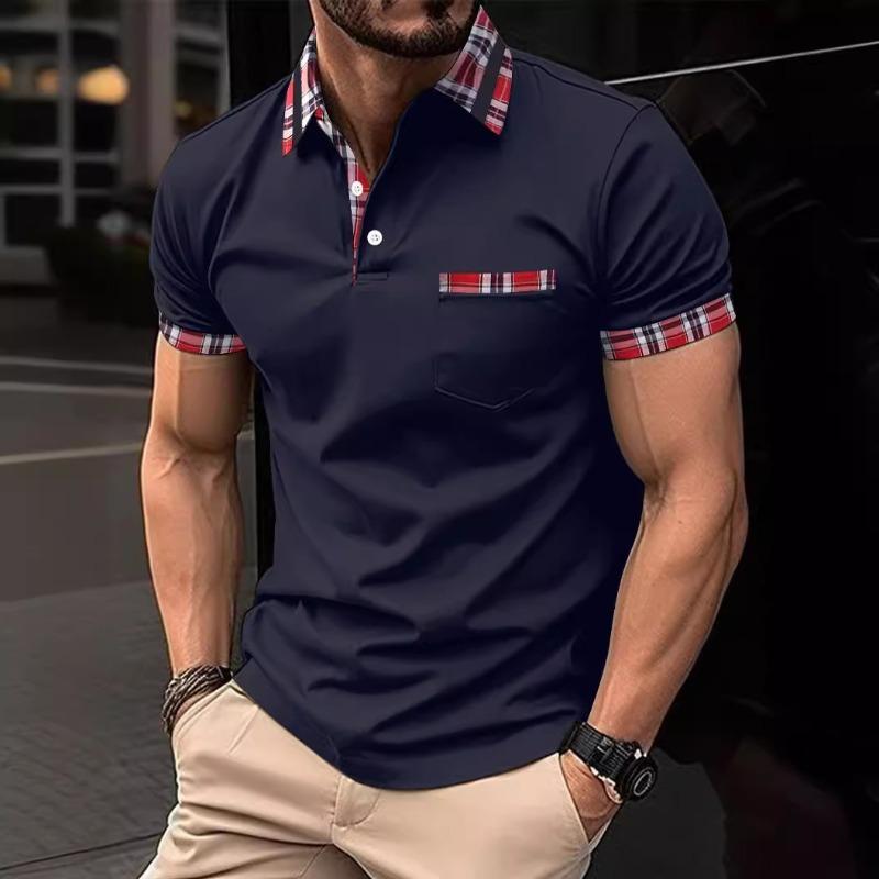 Summer Men's Button-pocket Henry Collar Sports Polo Shirt