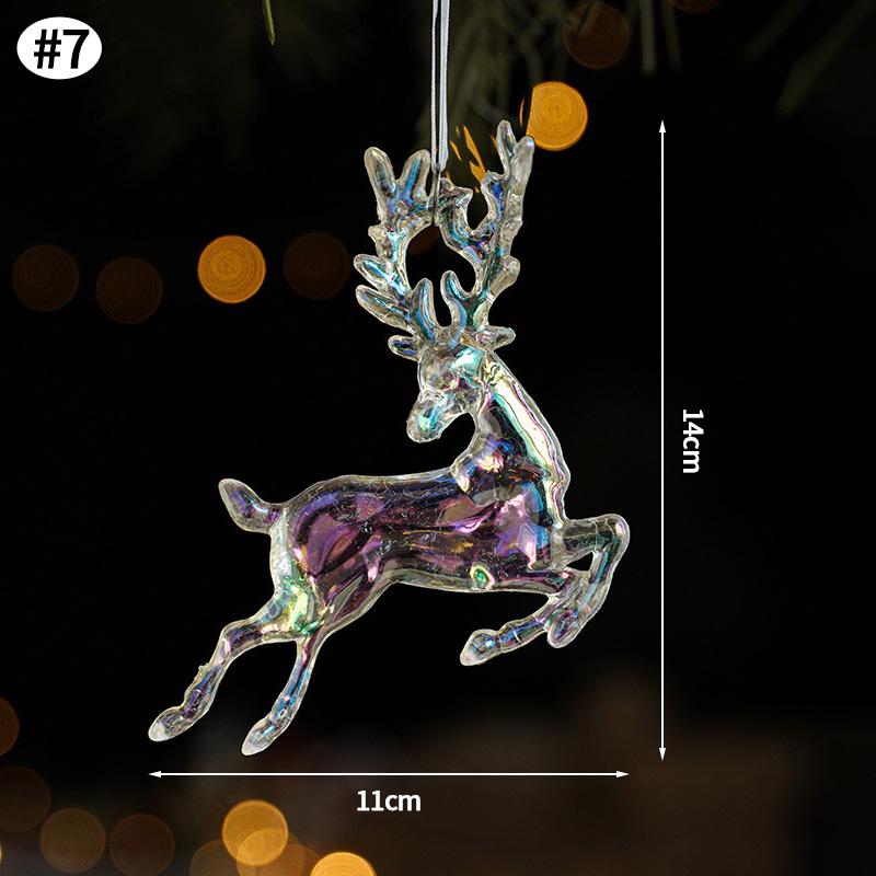 Christmas Pendants Acrylic Sequin Snowflakes Christmas Tree Ornaments Hanging Decoration Xmas New Year Atmosphere Supplies