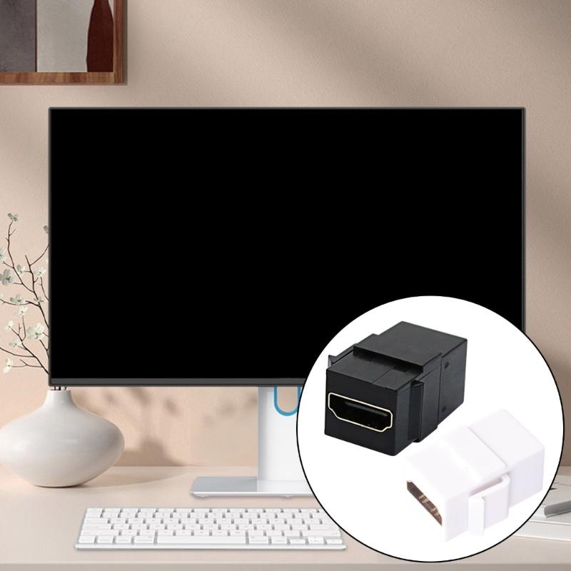 Keystones Jacks Female To Female Adapter Coupler for Wall Plate 4K Video Support Black
