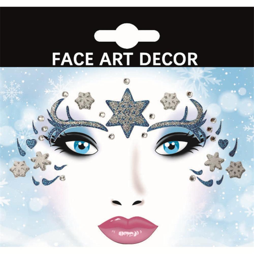 For Christmas Make Up Halloween Party Animal Face Sticker Glitter Sparkling Face Art Stickers
