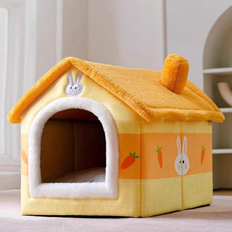 Removable & Washable Pet Villa: Cozy Enclosed Bed for Cats & Dogs, Warm All-Season Comfort