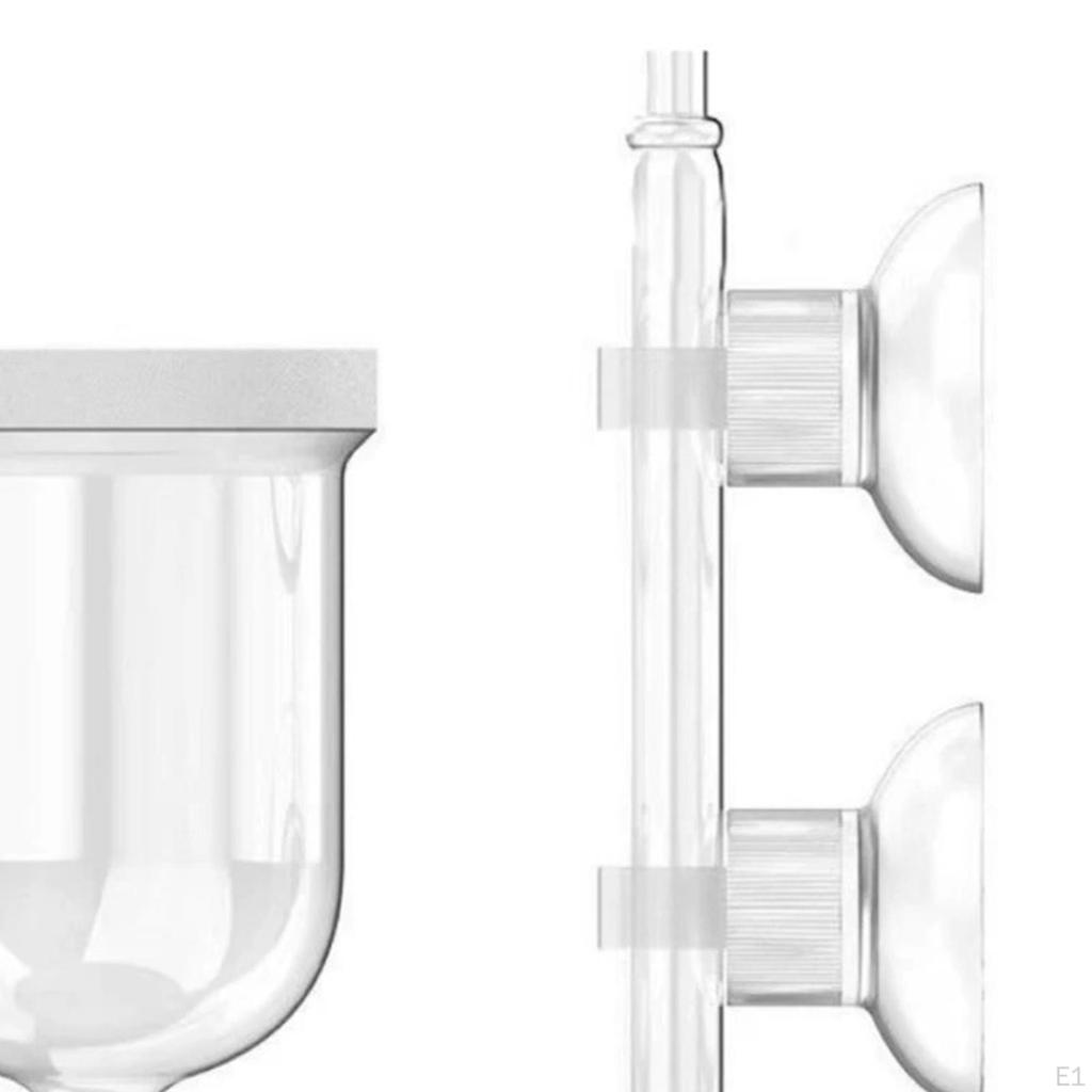 Glass CO2 Diffuser U Shaped Professional Built in Bubble Counter Accessories with Suction Cups Dia