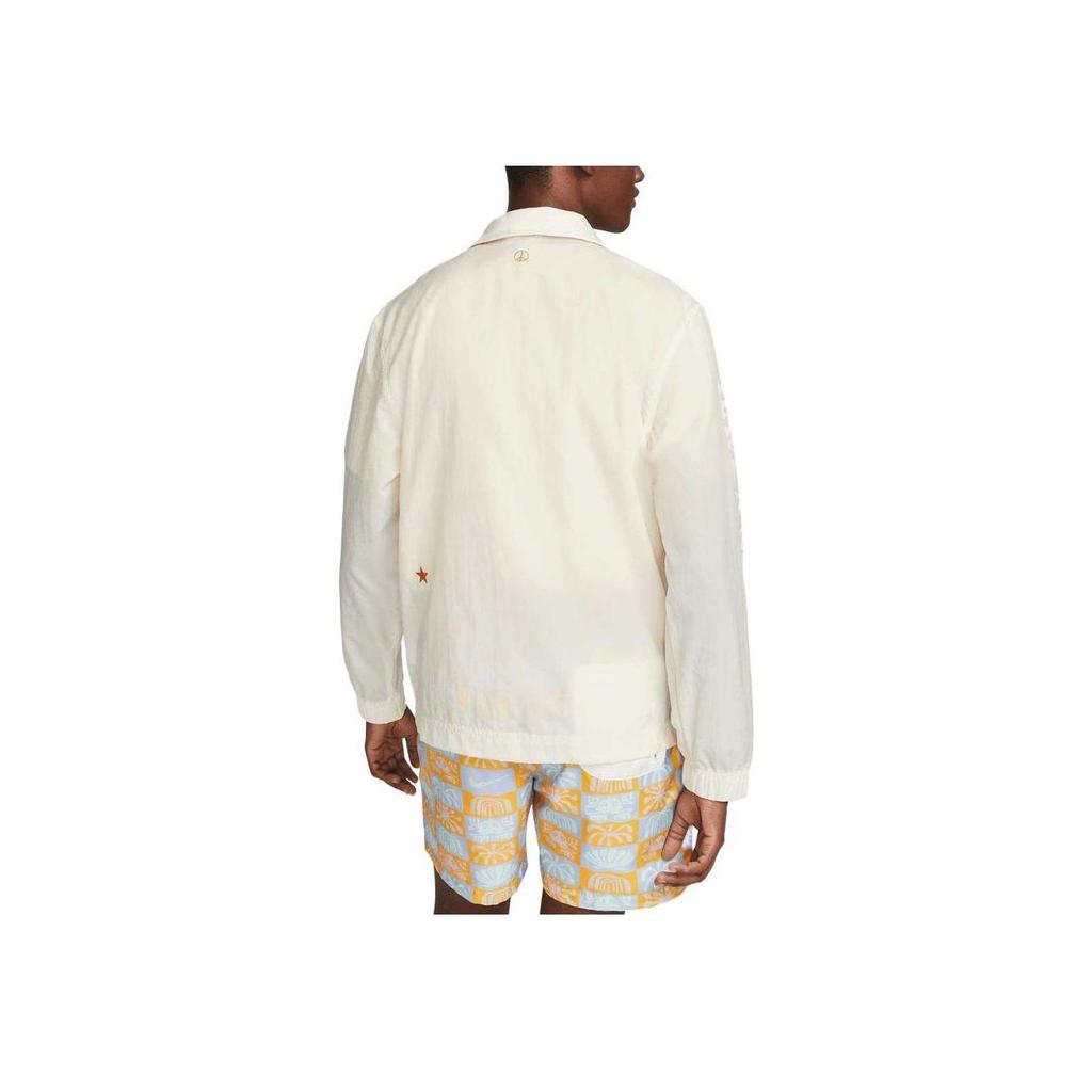 Nike Solid Color Logo Embroidered Long Sleeve Shirt Men Tops Light-Yellow DM5055-113