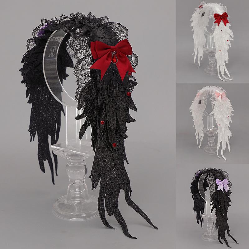 Gothic Angel Wings Headband - Punk Lolita Harajuku Style
