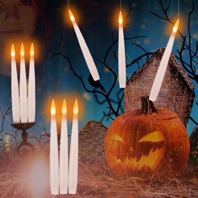 Halloween Dekoration Schwebende LED Kerzen 10/20 Stück Flackerfreie Kerze mit Zauberstab Fernbedienung für Weihnachten Geburtstag