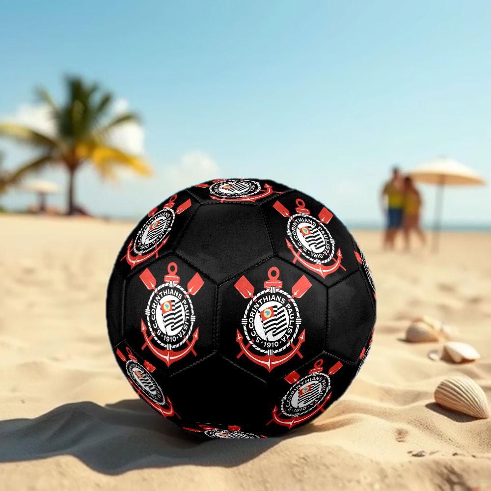 Corinthians Size 5 Soccer Ball, Machine-Stitched PVC, Durable & High Bounce, All Ages Fit, Fan Merchandise, Matches & Outdoor Use.
