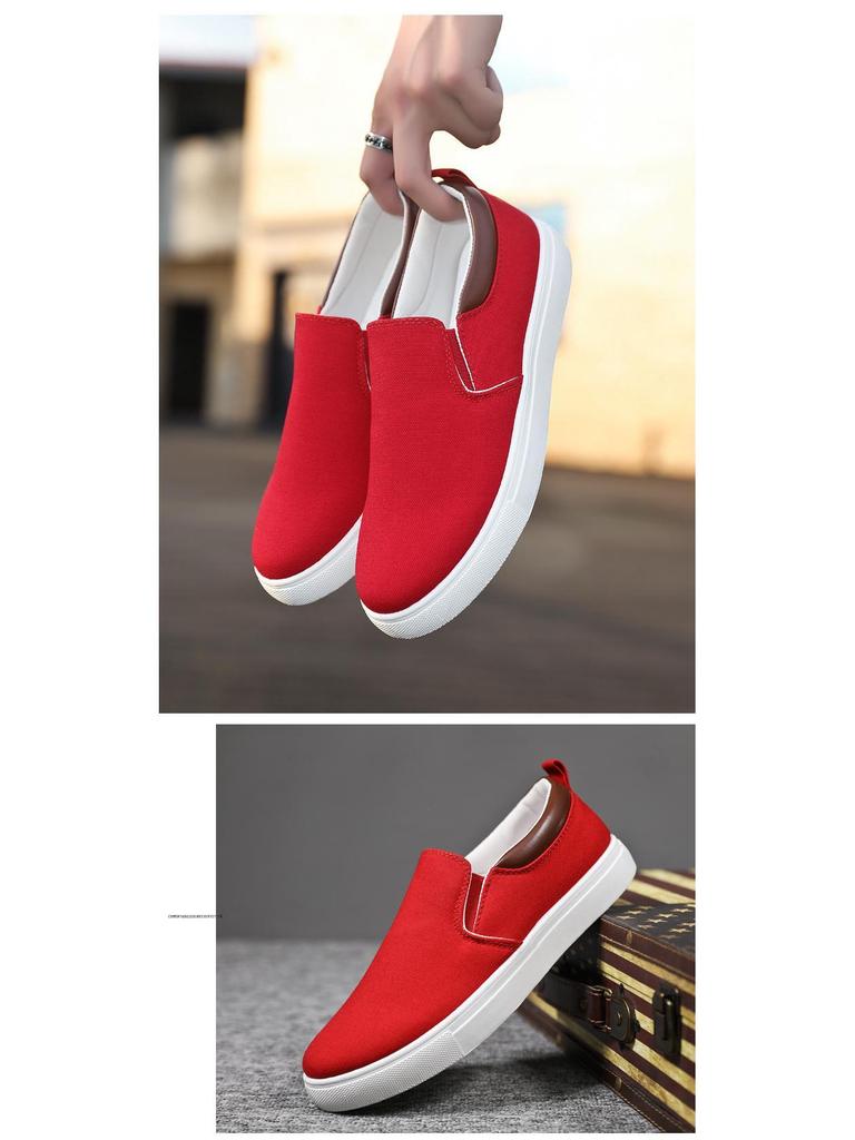 2024 Plus Size Men's Korean Slip-On Canvas Shoes - Old Beijing Style