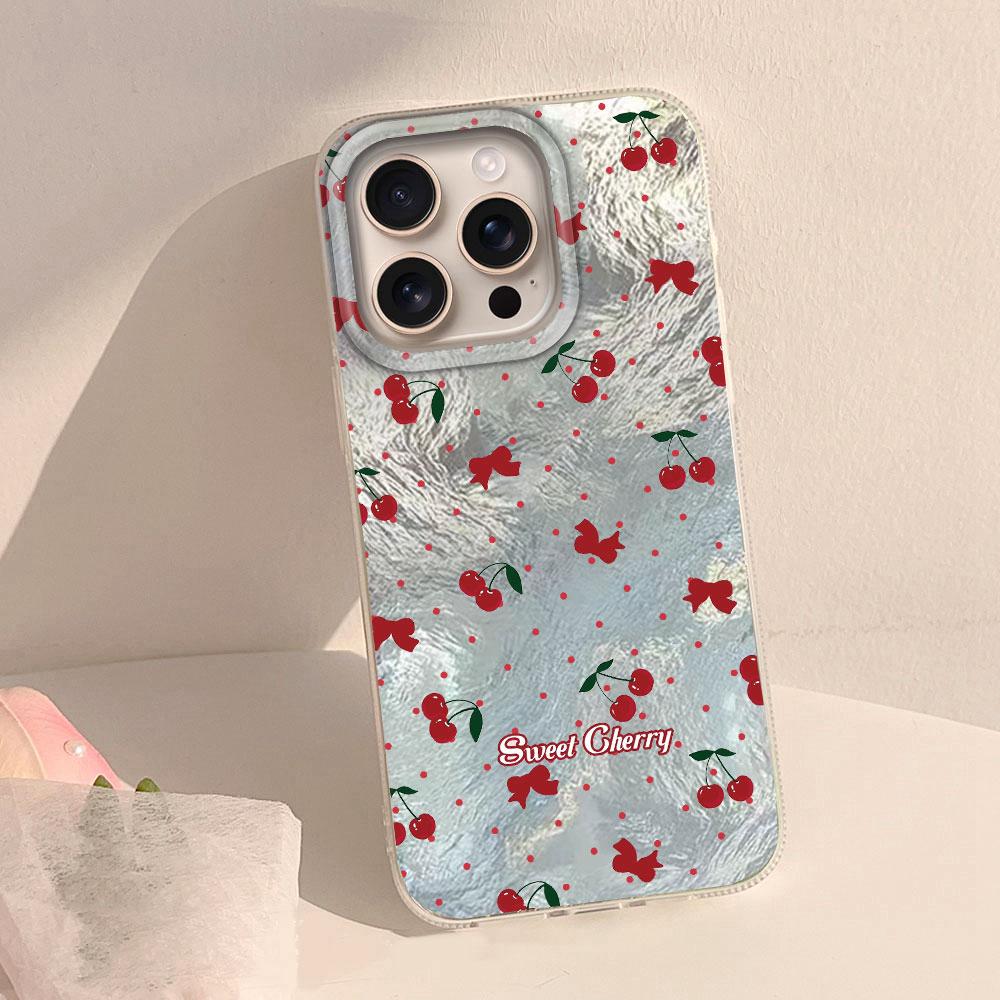 Watermelon Cherry Fruits Glacier Texture Phone Case for iphone 16 15 14 7 8 Plus 13 11 12 Pro Max X XS XR SE 2022 Back TPU Cover
