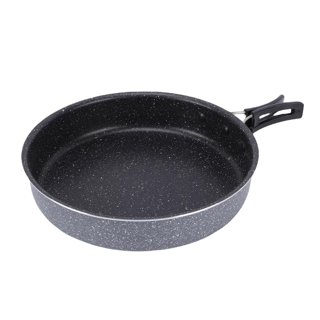 Camping Frying Pan 22cm Non Stick Coating Foldable Handle Outdoor Skillet Cooking Pan for Gas Stove Induction Cooker