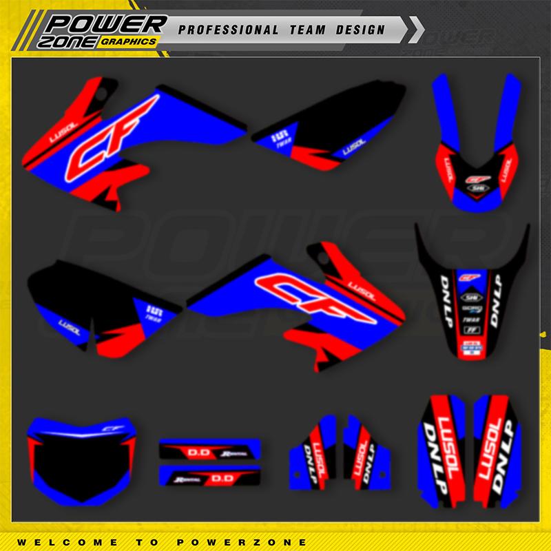 PowerZone Custom Team Graphics Backgrounds Decals Motocycle Stickers Kit For HONDA CRF50 2021-2000 50cc Number Name Costom