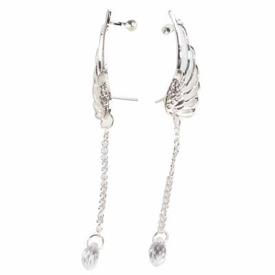1 Paire Boucle d'Oreille Aile Pendentif Pompon Anneau d'Oreille Clou Décoration Accessoire Femme pour Fête Rendez-vous