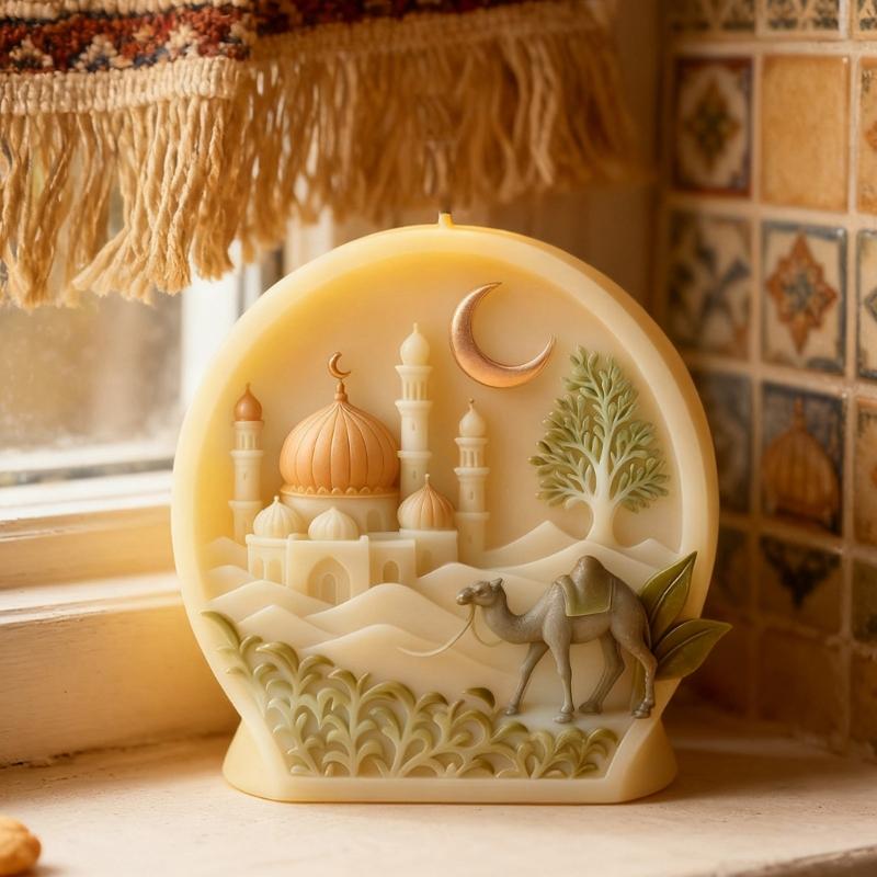 Camels Detailed Candle Silicone Moon Mould With Intricate Designs For Artistics Candle Making Projects